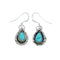 Tear Drop Turquoise Sterling Silver Hook Dangle Native American Earrings NN20316
